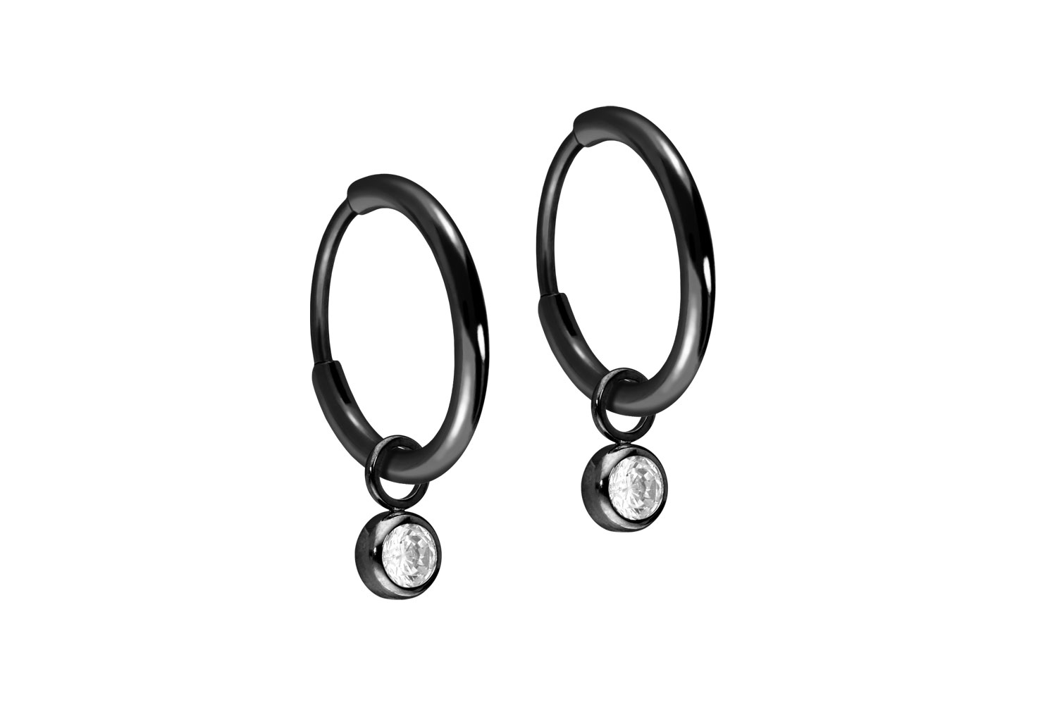 Titan Ohrclicker Creolen RUNDER KRISTALL von Piercingline